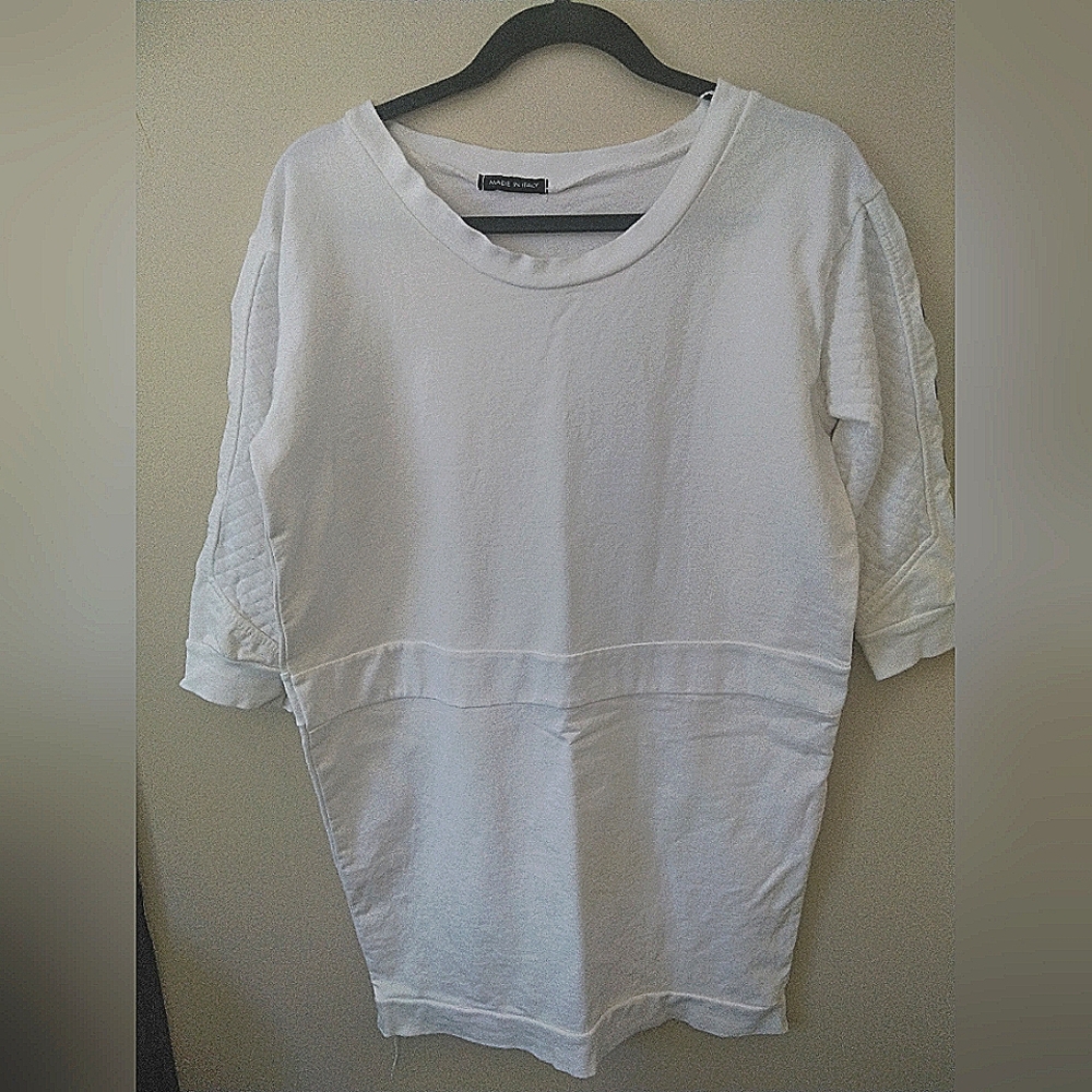 Long sleeve white sweater dress